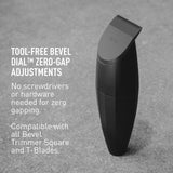 Bevel Beard Travel Trimmer SE for Men - Lightweight Cordless Mustache Trimmer, 4 Hour Rechargeable Battery Life, Tool Free Adjustable Zero Gapped Blade, Barber Supplies, Black (Packaging May Vary)