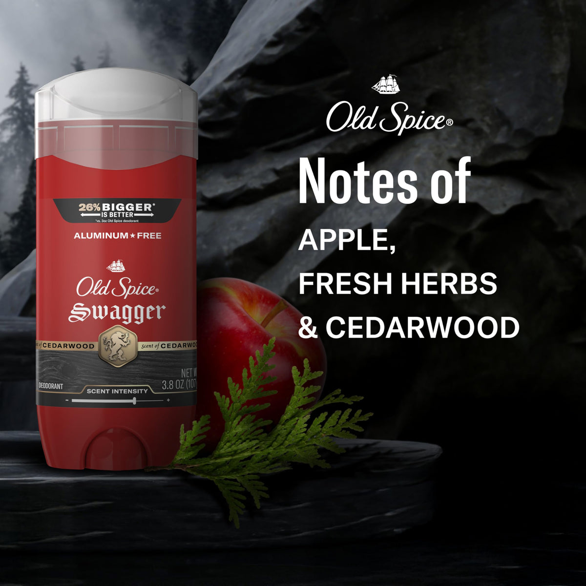 Old Spice Deodorant for Men, Aluminum Free, Swagger Scent, 3.8 oz Pack of 3