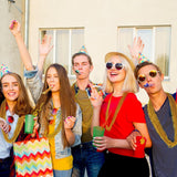 144PCS Mardi Gras Beads, Gold Bead Necklace Christmas Stuff, 33" Mardi Gras Beads Necklace Costume Bulk, Festival Parade Throw Accessories for Christmas Mardi Gras Wedding Birthday Party Supplies