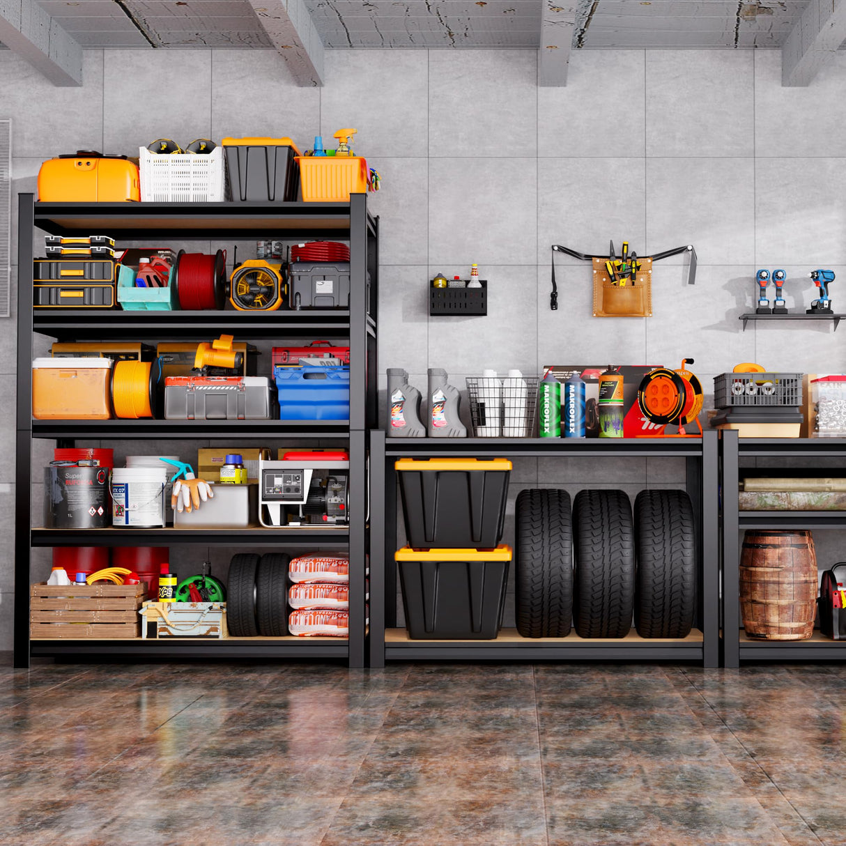 71"H-32"W-14"DGarage Shelving-5 Tier Garage Storage Shelves,Adjustable Heavy Duty Metal Shelving Unit and Storage Large Rack,Utility Steel Shelf For Warehouse Industrial Pantry Basement Organizers