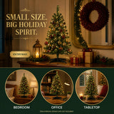 XXYYZZ 3FT Pre-lit Artificial Christmas Tree with 50 LED Lights （11 Modes）