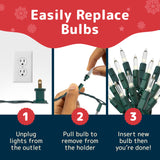 PREXTEX 300 Count Clear Christmas Tree Lights with Green Wire - 60 ft Warm White Twinkle Lights for Indoor or Outdoor Use - Holiday Fairy String Lights for Christmas Trees, Patios, and More