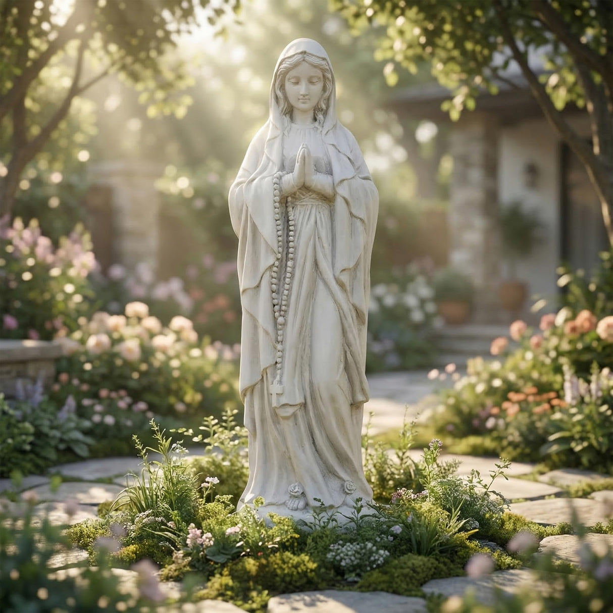 BETISEF Virgin Mary Praying Statue, Outdoor 30 Inch Tall Large Religious Garden Statue, Blessed Mother Outdoor Statue, Virgen De Guadalupe Statues for Yard, Patio, Home Decor