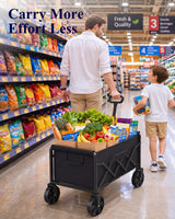 Kitsure Collapsible Wagon with Wheels, 200 lb, 28 x 17 x 36 in