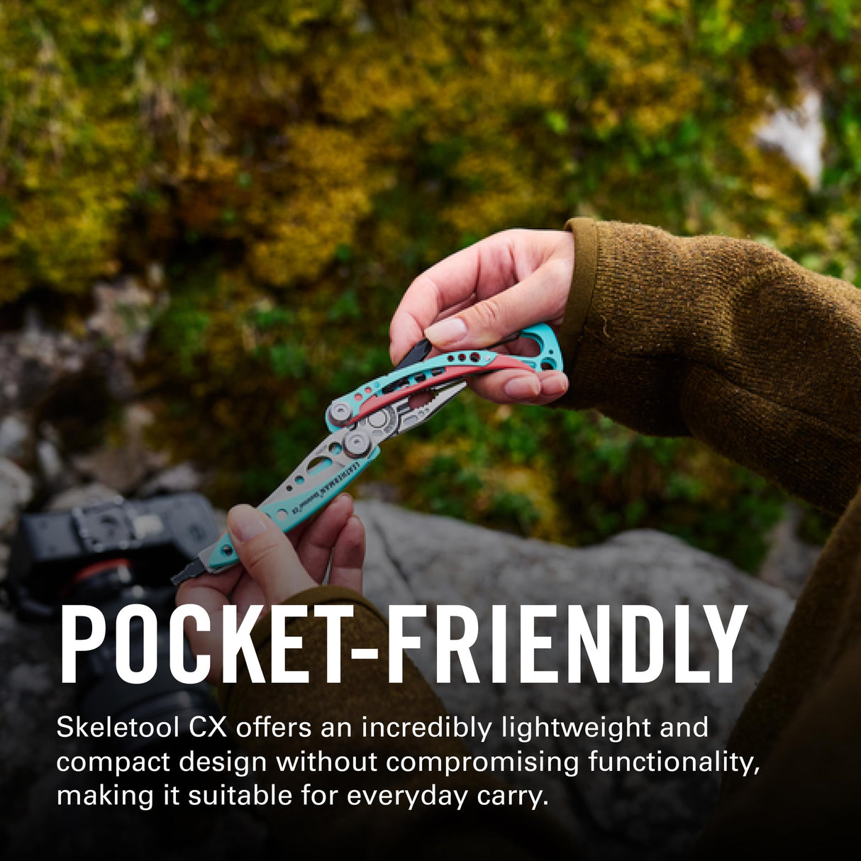 LEATHERMAN, Skeletool CX, 7-in-1 Lightweight, Minimalist Multi-Tool for Everyday Carry (EDC), Home, Garden & Outdoors, Paradise Blue