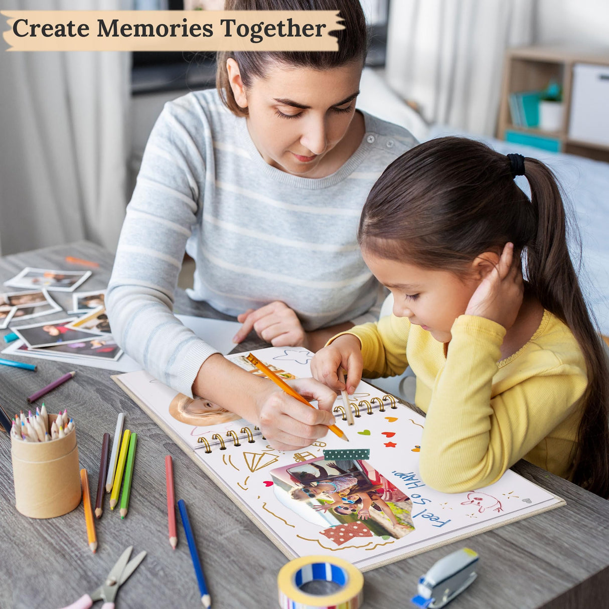 Hiwhy Scrapbook Photo Album Linen Cover, 10 x 10 Inch Hardcover Kraft White Pages Memory Book, for Travel Wedding Guest Book Christmas Baby Shower (40 Sheets/ 80 Pages,Beige)