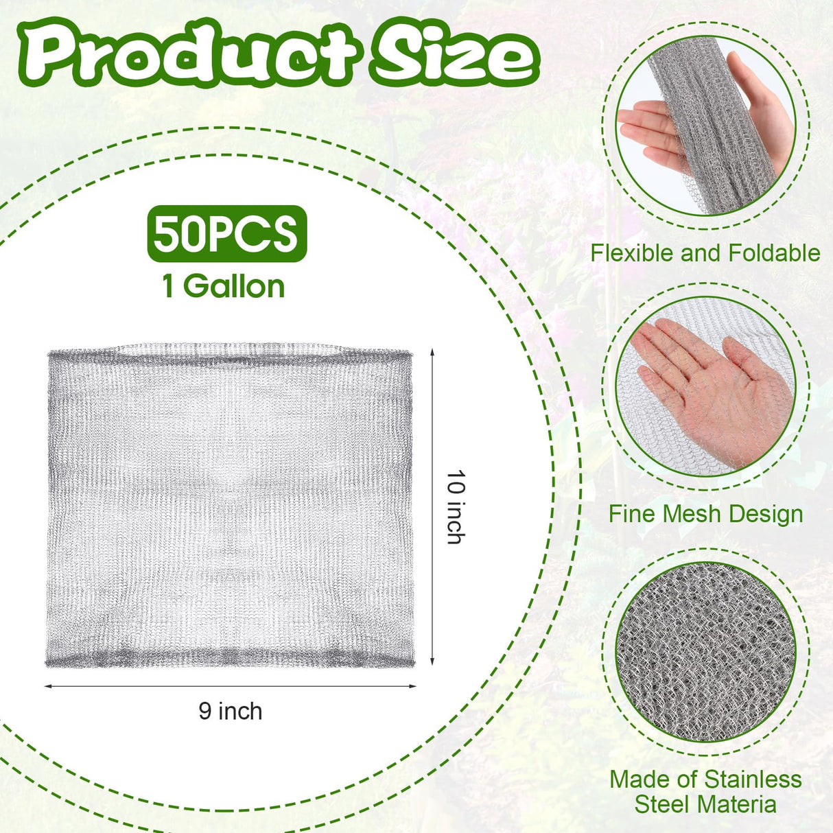 Yaocom 50 Pcs 1 Gallon Gopher and Vole Wire Mesh Basket Bulk Stainless Steel Plant Root Protector Gopher Cages for Garden Planting Underground Plant Protection