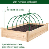 MAXPACE Greenhouse Hoops Kit, DIY 8ft Grow Tunnel, Fits Raised Garden Beds 2.8ft Wide & Up, 50 Pcs Rust-Proof Fiberglass Frame Support Rods for Row Cover, Shade Cloth, Frost Netting & Plant Stakes