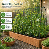 FOLLOOK Cucumber Trellis for Raised Garden Bed, 63x48inch, Black