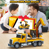 Bstoyder Kids Toys for 3 4 5 6 7 8 Years Old Boys, Large Excavator Truck Toy with Lights, Sounds, Toddler Friction Powered Truck Vehicle Toy for Boys Girls Christmas Birthday Gifts
