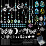 400Pcs DIY Suncatcher Making Kits,Crystal Suncatcher Prism Hanging Kit with Hooks/Chain Rainbow Maker,Make Your Own Decorative Hanging Suncatchers for Adults Wedding Windows Home Garden