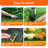 4-in 100-ft Plastic Landscape Edging Decoration, Equipped with 150 Stakes