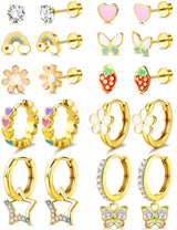 YADOCA Hypoallergenic Flat Back Earrings for Girls Women Surgical Steel