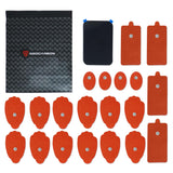 Reusable Electrode Pads for TENS EMS Unit, 20 Replacement Premium Pads and 1 Plastic Holder, Red