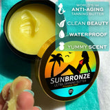BANGBERRY Original Sun Bronze Ultra Tanning Butter - Pineapple Swirl, Use in the sun outdoor or tanning bed Better than tanning oil Tan faster with premium natural ingredients Safe for Sensitive Skin