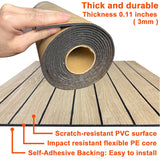 YU LI 3DH Peel and Stick PVC Slat Wall Panel 118"x15.75" Self-Adhesive Thick Faux Oak Wood Grain Wallpaper Panel 3D Soundproof Wall Panels for Walls & Ceilings