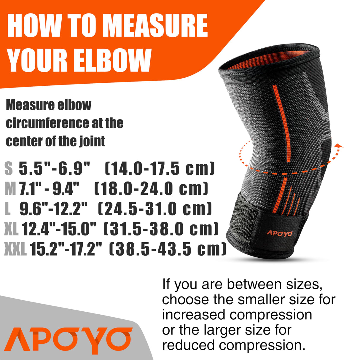 APOYO Elbow Brace for Tendonitis and Tennis Elbow, Compression Sleeve for Arthritis, Workouts, Reduce Joint Pain During Fitness Activity (Medium)