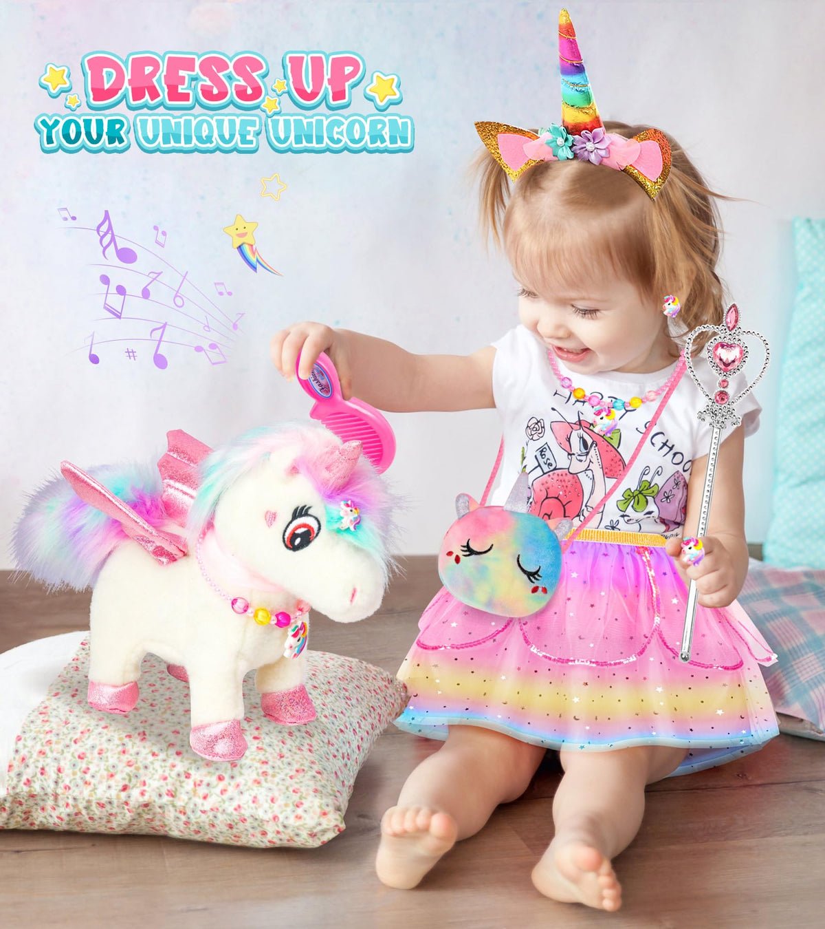 Unicorn Toys for Girls Age 4-6 Unicorns Gifts, Walking Talking Singing