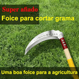 Xuhongxing Steel Weeding Sickle,Manganese Steel Blade/Solid Wood Handle Hand held Sickle Tool - Multipurpose Gardening Weeding Grass Sickle and Farming Portable Safety Sickle