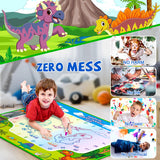 Water Doodle Mat for Kids 32x40 Inch, Mess Free Coloring Mat Educational Toy for 3 4 5 6 7 8 Years Old Girls & Boys, Neon Color Mat Doodle Board Writing Drawing Toys Holiday Christmas Birthday Gifts