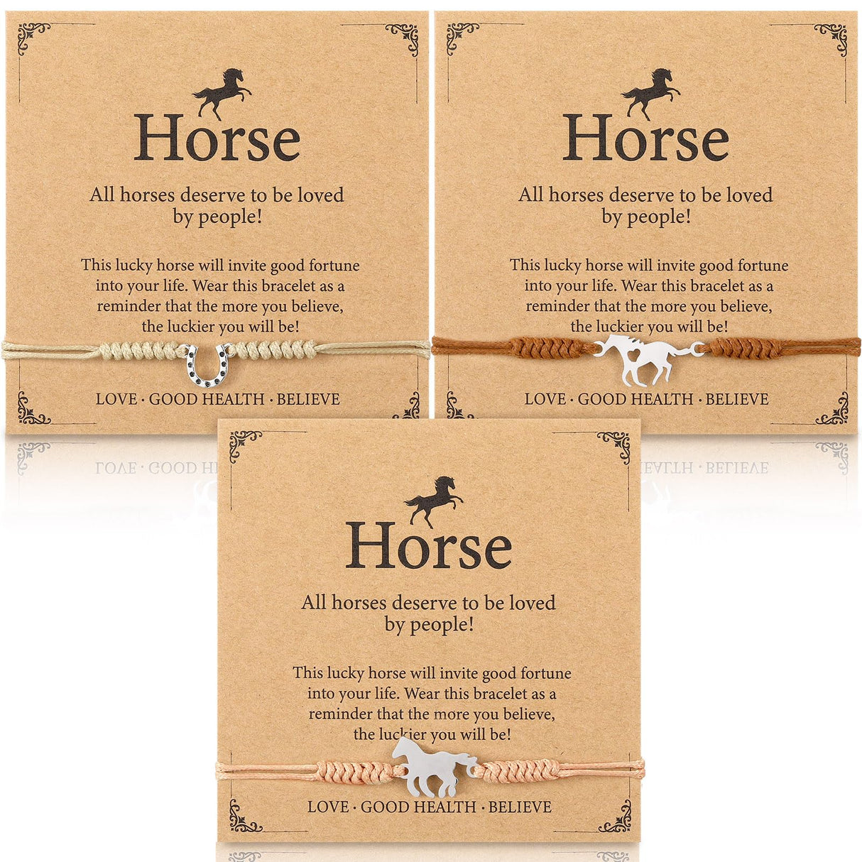 Ecation 30 Sets Horse Bracelets Gift Horseshoe Party Favors for Horse Lover