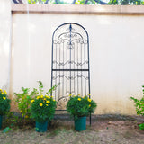 SCENDOR Garden Trellis for Climbing Plants 70.8" H x 25.6" W Metal Wrought Iron Outdoor Wall Panel for Vines Flowers Elegant Accent Decorative Garden Structure