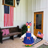 JcHrmers 4th of July Porch Goose Outfit 23 Inch Patriotic Goose Outfits Goose Stars Stripes Dress with Big Poofy Bow American Flag Fits for Independence Day USA 250th Anniversary Festival Decor