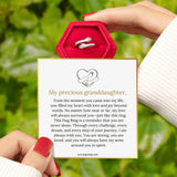 Granddaughter Hug Ring by Hope Rings – Inspirational 999 Pure Silver & 304 Stainless Steel Jewelry with “Always With You” Message – Adjustable Ring for Women – Tarnish Free Jewelry Gift for Her – Birthday Gift for Her