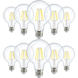 Sunco 10 Pack G25 Globe Light Bulbs LED Edison Vanity Light Bulbs, CRI90, 2700K Soft White, Dimmable, 5W=60W, Clear Vintage Filament Globe, 500 Lumens, E26 Base, Indoor Outdoor, UL