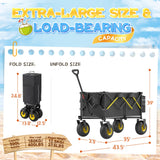 CAtArt Beach Wagon with Big Wheels for Sand, 400LBS Foldable Wagons Carts
