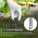 Gtongoko 500 Pack Landscape Staples 6 Inch, 11 Gauge Heavy Duty Galvanized Sod Staples for Weed Barrier Fabric, Ground Cover, Artificial Turf, Commercial Landscaping and Garden Projects