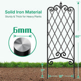 Amagabeli 2 Pack Garden Trellis for Climbing Plants 60" x 18" Rustproof Black Iron Potted Vines Vegetables Vining Flowers Patio Metal Wire