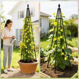 Adjustable Garden Trellis for Climbing Plants, 6FT Obelisk Plant Support Tower for Potted & In-Ground Vegetables, Tomatoes, Cucumbers, Vines - Easy Assembly, Indoor & Outdoor Use（2 Pack）
