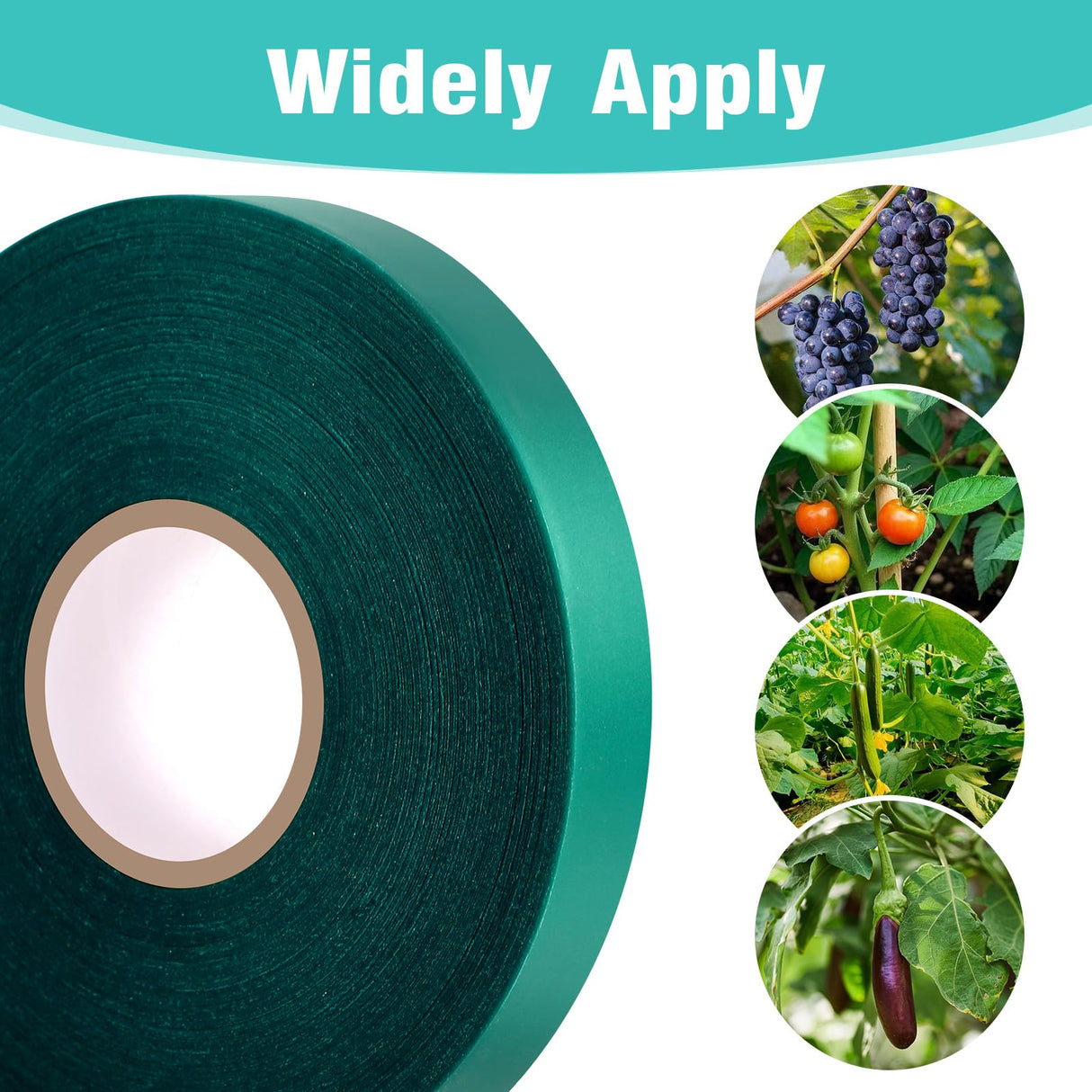 Prudiut 1500Ft Plant Tape, 1/2" Stretch Garden Tie Tape Roll, Plant Ribbon(10 Rolls)