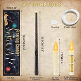 YMXHK Halloween Decorations - Floating Candles with Wand, 12 Pcs Flameless Candles with Warm Light Flickering, Witch Wizard Christmas Decor for Indoor Home Room Classroom Bedroom Birthday Party