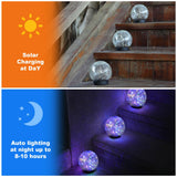 MLKNK Solar Globe Lights Outdoor Waterproof-Solar Balls-Solar Garden Lights-Orbs for Outside 4 Pack Cracked Glass Ball for Lawn Patio Yard Backyard Decorations