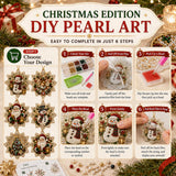 6 Pcs Christmas Pearl Art Ornament Kits, DIY Gem Craft for Tree Decor