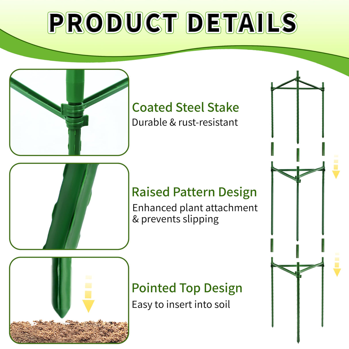 TCBWFY 4-Pack 48-Inch Adjustable Tomato Cages, Heavy-Duty Metal Plant Support Trellis for Garden and Pots, DIY Tomato Stakes, Height Adjustable 16 to 192 Inches