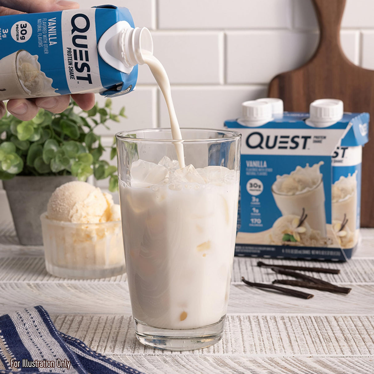 Quest Nutrition Ready to Drink Vanilla Protein Shake, 30g Protein, 3g Net Carbs, Gluten Free, Keto Friendly, 11 fl.oz 4 Count (Pack of 3)