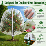 3 Pack 8 x 8 ft Large Fruit Tree Netting Covers with Zipper & Drawstring, Extra Fine Mesh Garden Netting for Blueberry Peach Apple Trees, Protects Fruit from Birds, Squirrels, Deer, Cicadas & Beetles