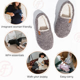 EverFoams Women’s Soft Curly Memory Foam Slippers Grey,7-8 US