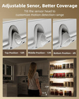 EZVALO 13-inch Motion Sensor Closet Lights, 2 Pack Rechargeable LED Lights with Rotatable Sensor, Glare-Free, 3 Color Temps & Dimmable, Magnetic Cabinet Lighting for Closet, Pantry, Stairs