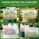 2 Pcs Garden Netting for Raised Beds for 2 FT Dia x 1 FT H Round Raised Beds Fine Mesh Plant Protection Covers with Drawstring & Zipper for Vegetables Herbs Flowers Seedlings