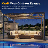 MELLCOM 10x12 Louvered Pergola Adjustable Roof Weatherproof