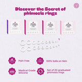 Vajraang Phimosis Stretching Rings Kit, Ring Removal Tool And User Manual | Includes 20 Graduated Rings | Fast Results | No-Side-Effects (With Phimosis Oil & Cream)