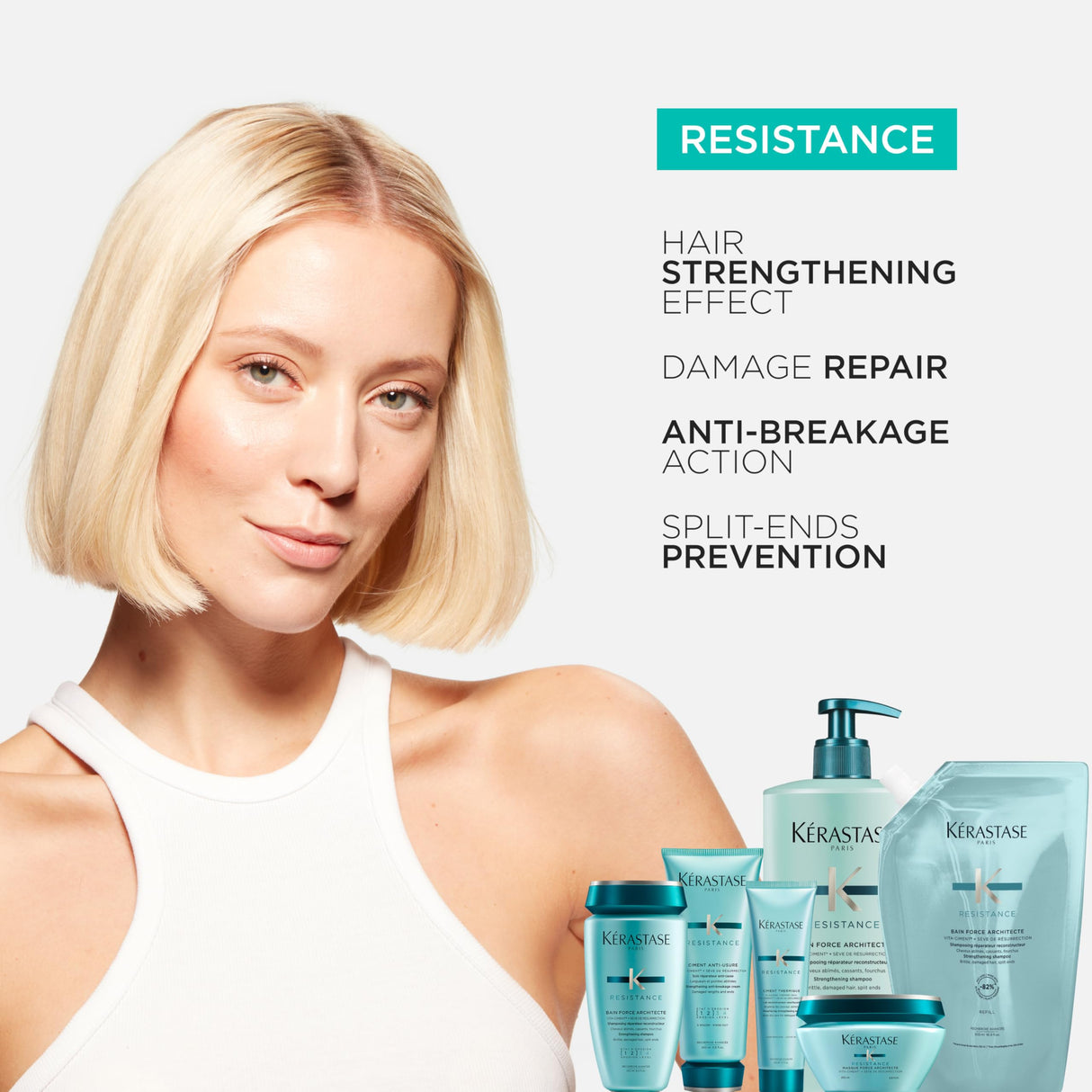 Kerastase Resistance Force Architecte Shampoo - Rebuilds & Nourishes Damaged Fibres, Smooths & Illuminates Hair, For Damaged Hair, 16.9 Fl Oz