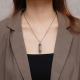 UrnAurn 2 Pieces Small Cylinder Cremation Urn Necklace for Ashes Stainless Steel Memorial Ash Pendant Keepsake Jewelry