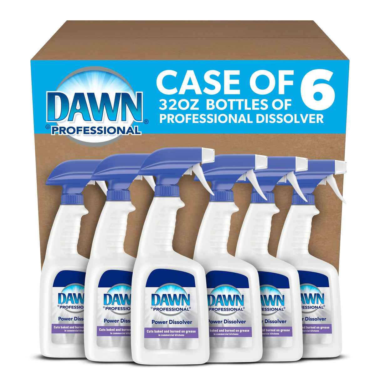 Dawn PRO Power Dissolver, Bulk Kitchen Degreaser Spray for Pots & Pans, Dishes, Stoves, Ovens and Grills, Commercial Use, 32 fl oz (Case of 6)