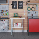 AmGood 24 in. x 30 in. Stainless Steel Work Table | Metal Kitchen Food Prep Table | NSF