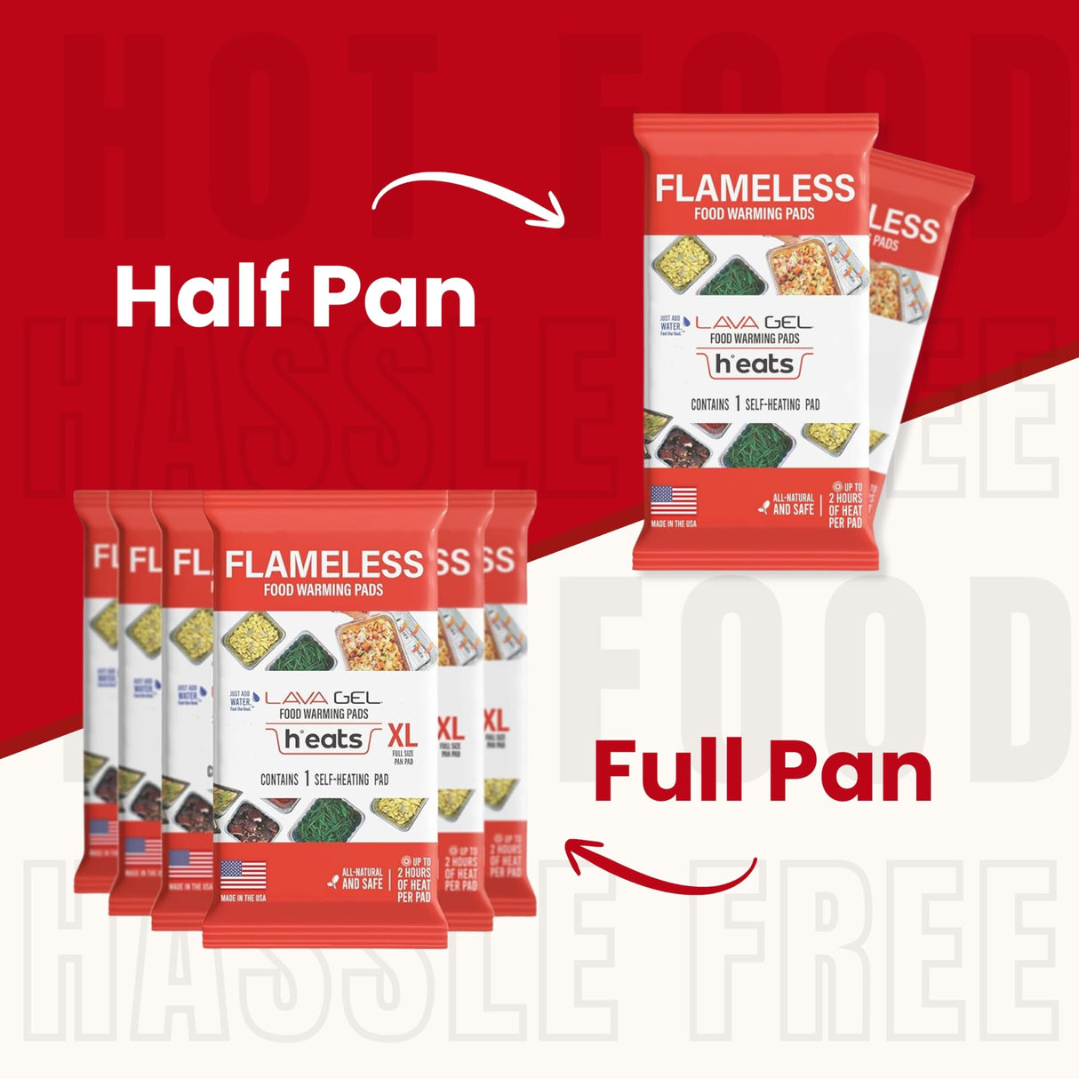 Flameless Food Warming Pads (6 Pack) - Food Warmers for Parties Buffet Disposable - Party Buffet Servers and Warmers for Full Size Pans - Heating Pads for Chafing Dish- Must-Have Catering Supplies